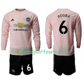 Koszulka Manchester United POGBA 6 Dziecięcy Wyjazdowe Koszulki Piłkarskie 2018-2019 Długi Rękaw